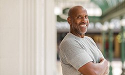 Confident man with dental implants in Frisco 