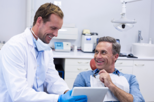 a patient during a dental consultation